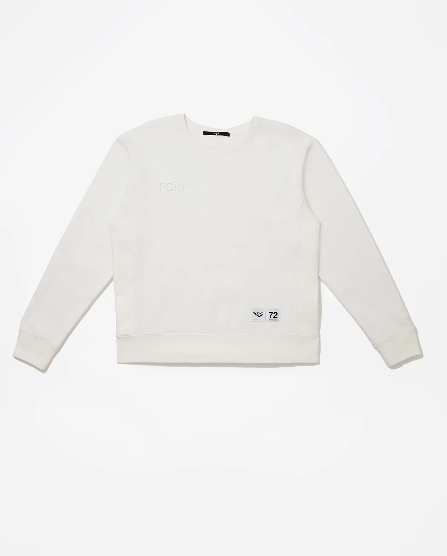 CLASSICS WHITE EMBROIDERED CREW NECK SWEATSHIRT