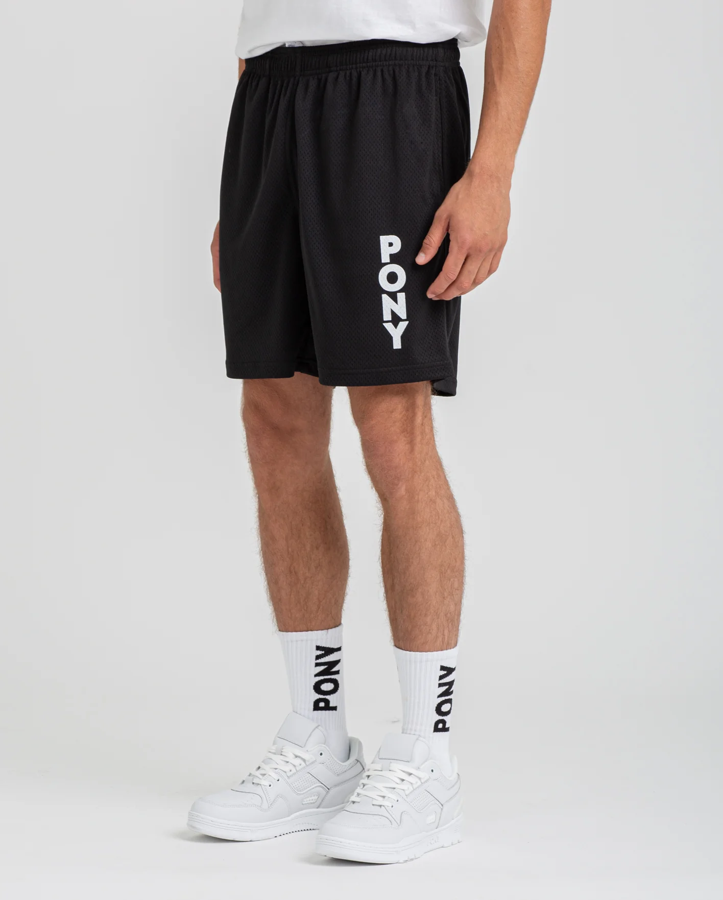 BLACK WORDMARK MESH SHORT - Image 3