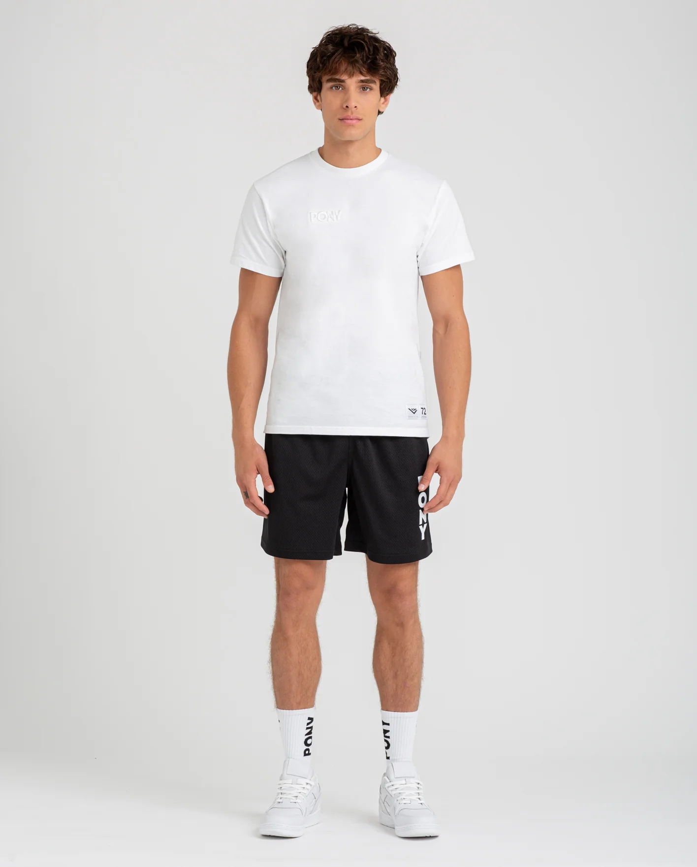 BLACK WORDMARK MESH SHORT - Image 4
