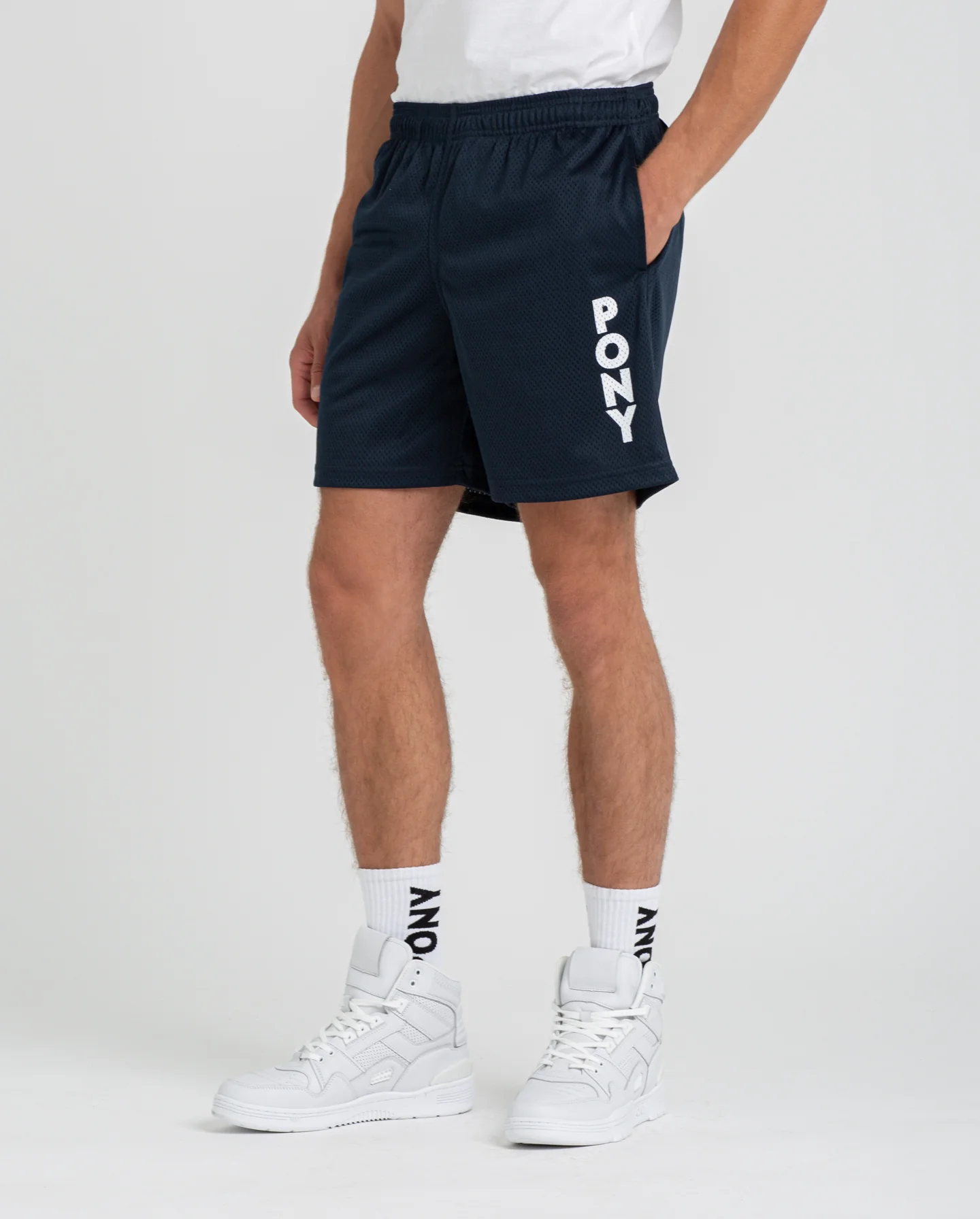 NAVY WORDMARK MESH SHORT - Image 4